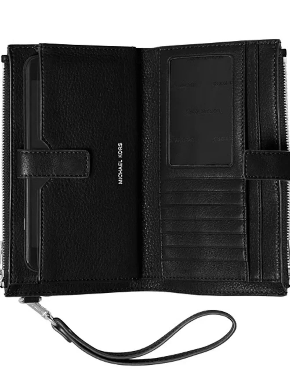 Michael Kors Adele Black Leather Wristlet Wallet